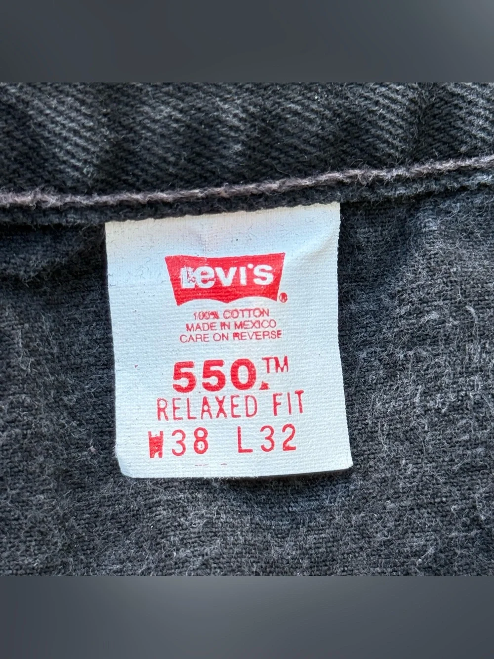 Vintage 90’s Levi’s 550 Relaxed Fit Black Denim Jeans 35x30.5